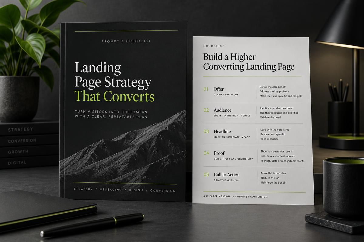 Landing page strategy prompt and conversion checklist example
